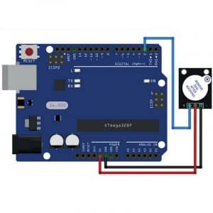 Module Buzzer Actif KY-012 connecté à une carte Arduino UNO pour projets électroniques